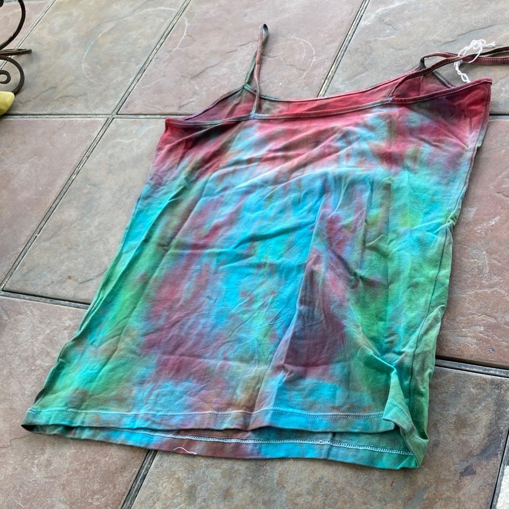 Women's Tie-Dye Spaghetti Strap Camisole - Multicolor - Picture 3 of 5